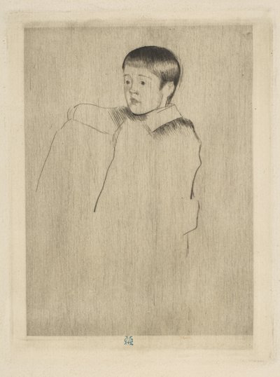 Robert sitzt, nach links gewandt von Mary Cassatt